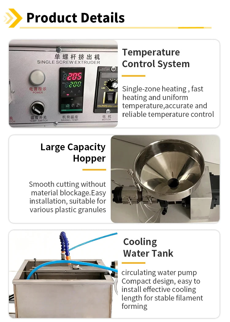 Desktop 3D Filament Extruder Production Line 0.5kg/h for PLA/ABS Filament Making at Home & Workshop