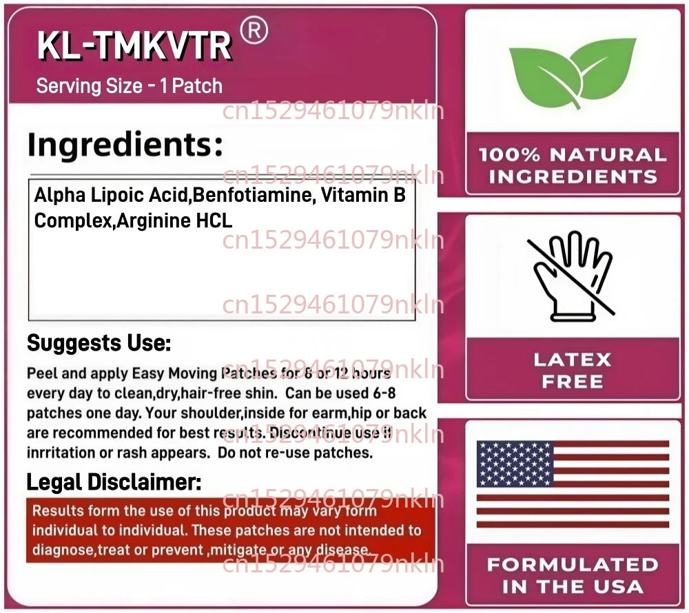 30 Patches Neuropathy, Advanced Formula Transdermal Patches with Alpha Lipoic Acid Vitamin B Complex for Nervous System Health