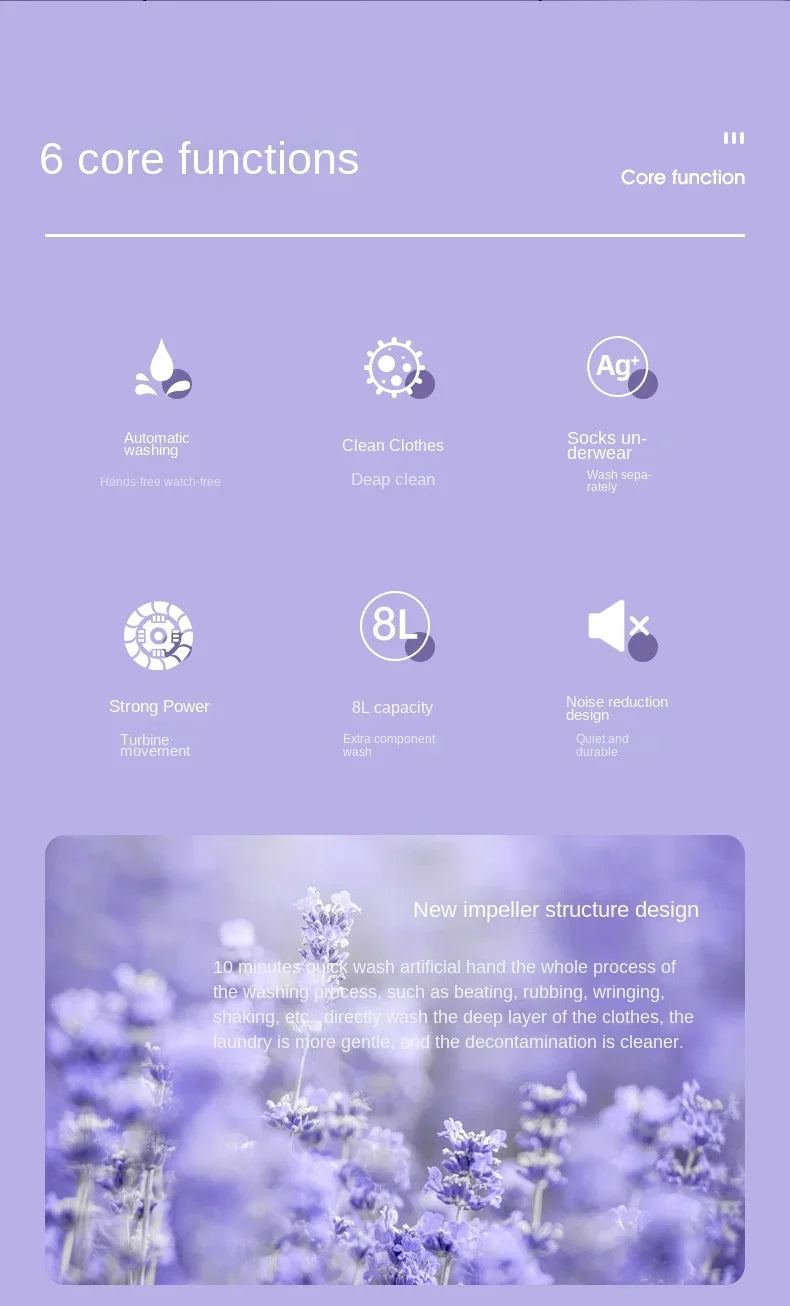 Tidesmit 8L foldable portable washing machine with spin dryer for small apartment laundry and travel items
