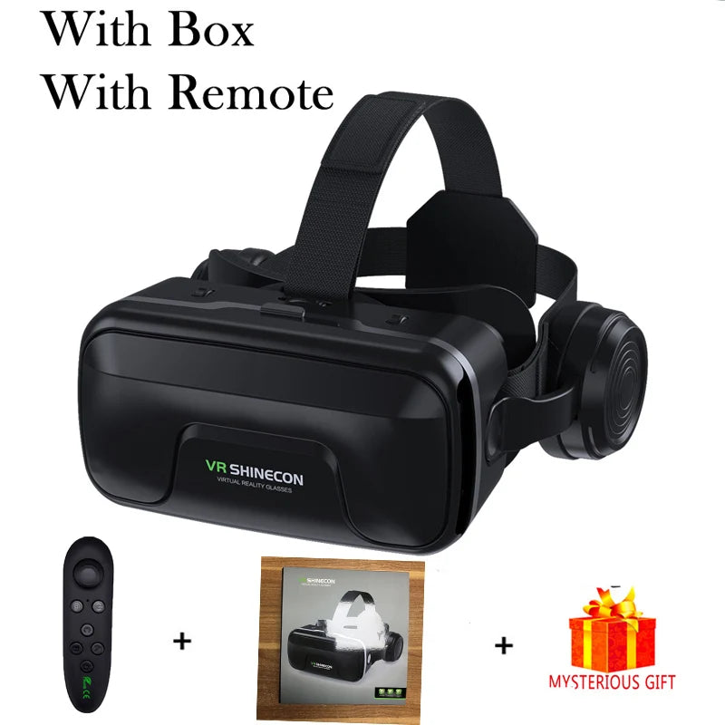 VR Headset for Smartphones - Lightweight Immersive Mobile VR Glasses Style C With Remote Tidesmit