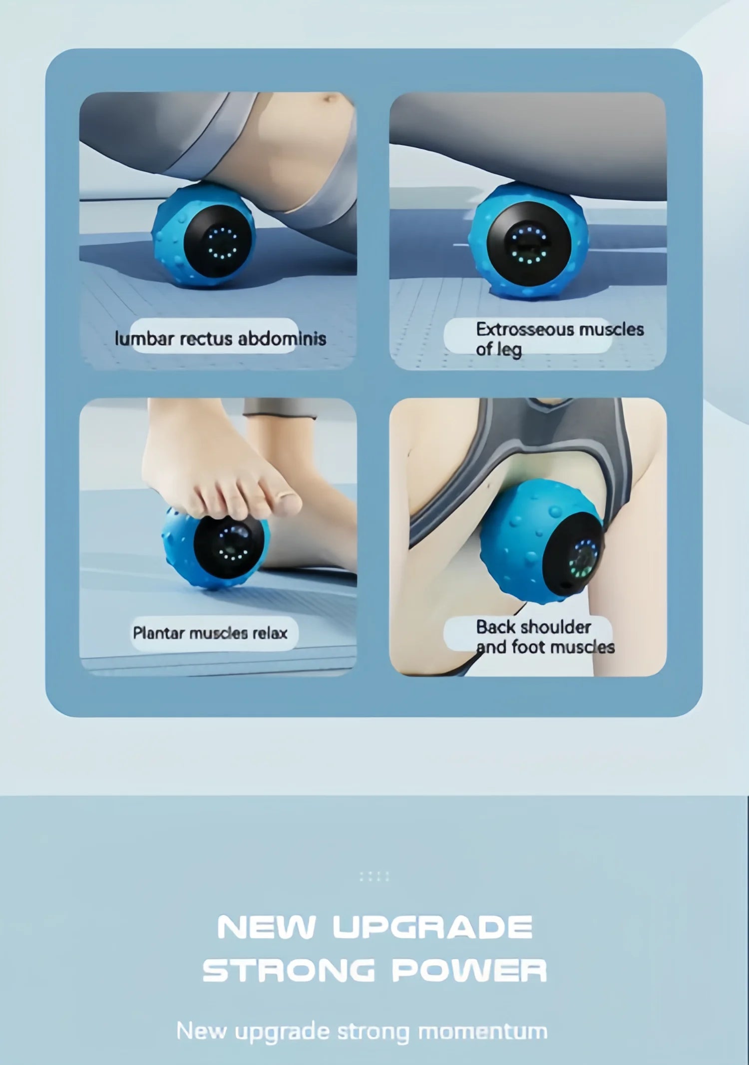 Electric Massage Ball - Deep Tissue Muscle Relief Device | Black Tidesmit Back Massage Instrument Tidesmit