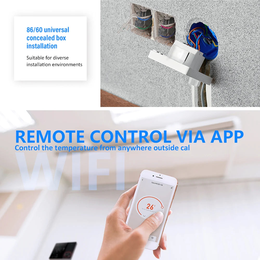 New Smart Thermostat with Knob WIFI Temperature Controller Air Conditioning Thermostat Fan Coil Unit AC Controller for Home Room