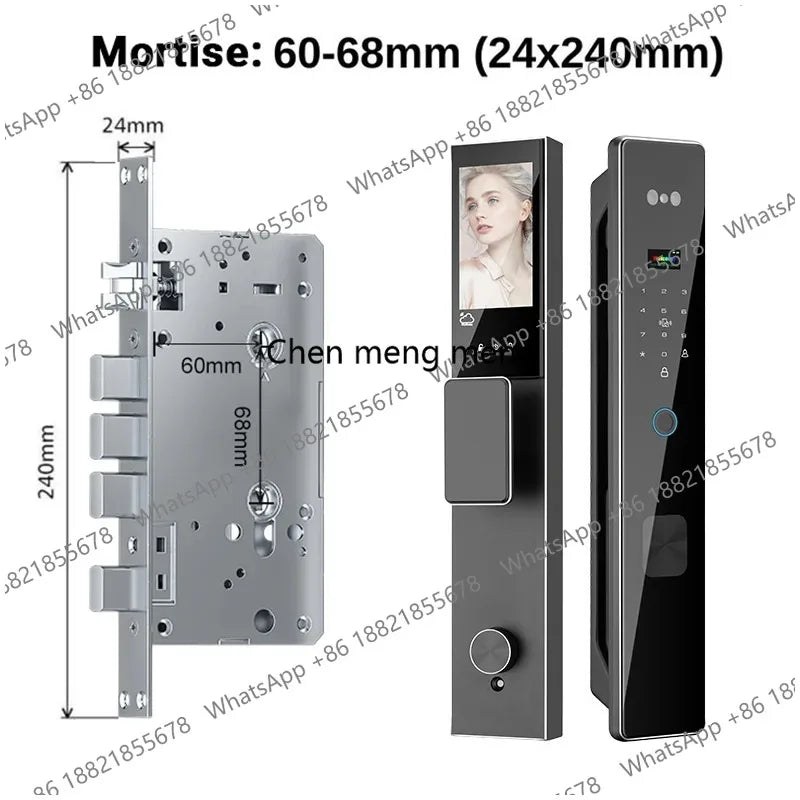 3D Face Recognition Digital Fingerprint Lock With Two-way Audio WiFi Camera Video Call APP Remote Unlock