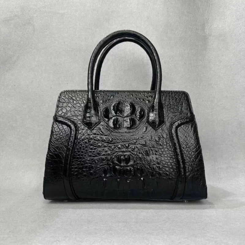 Authentic Alligator Leather Women's Classic Handbag Genuine Crocodile Skin Lady Single Shoulder Bag Female Top-handle Purse Bag