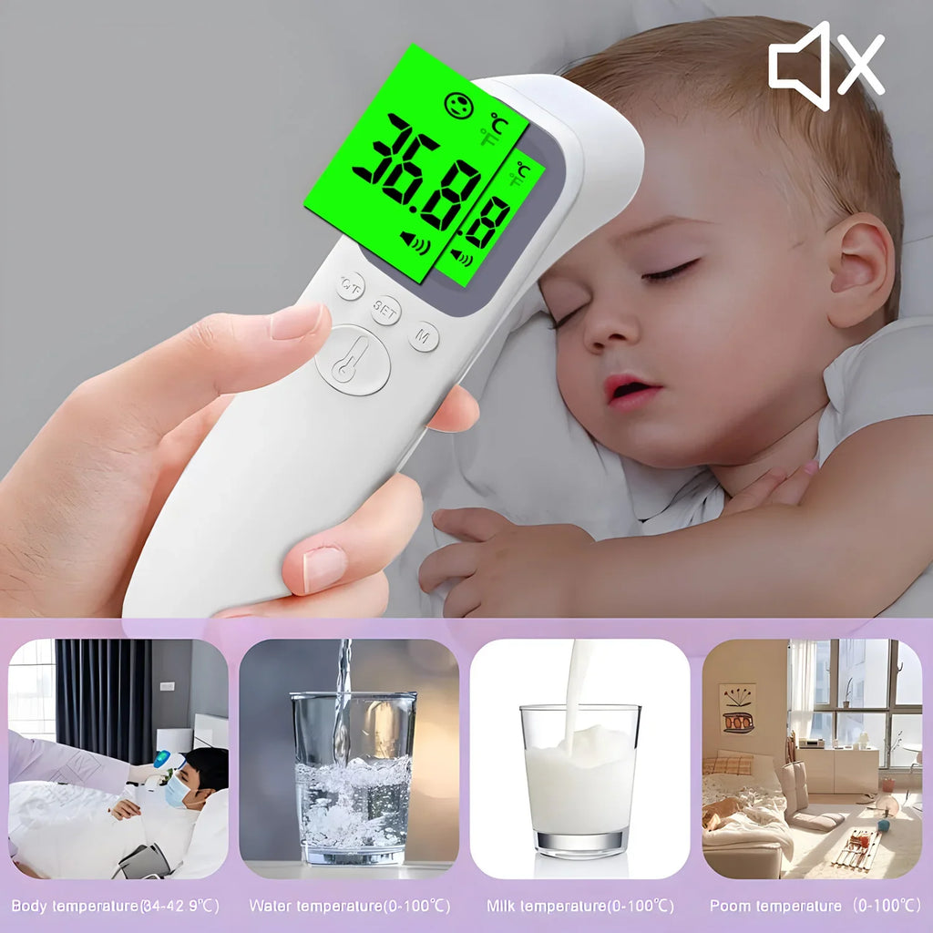 Digital Infrared Thermometer Forehead Body Non-Contact Fever Thermometers Or Medical Portable Finger Pulse Oximeter Blood Oxygen