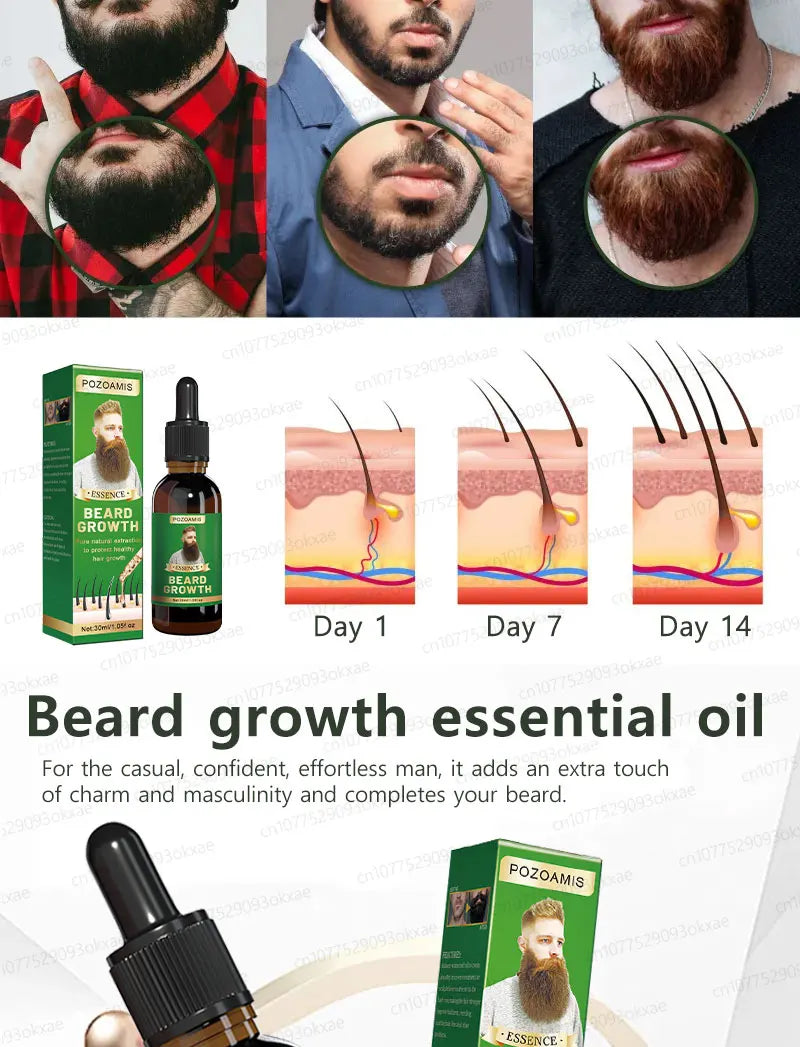 Beard Growth Liquid for Thicker Fuller Hair - Tidesmit Natural Formula Scrubs Treatments Tidesmit