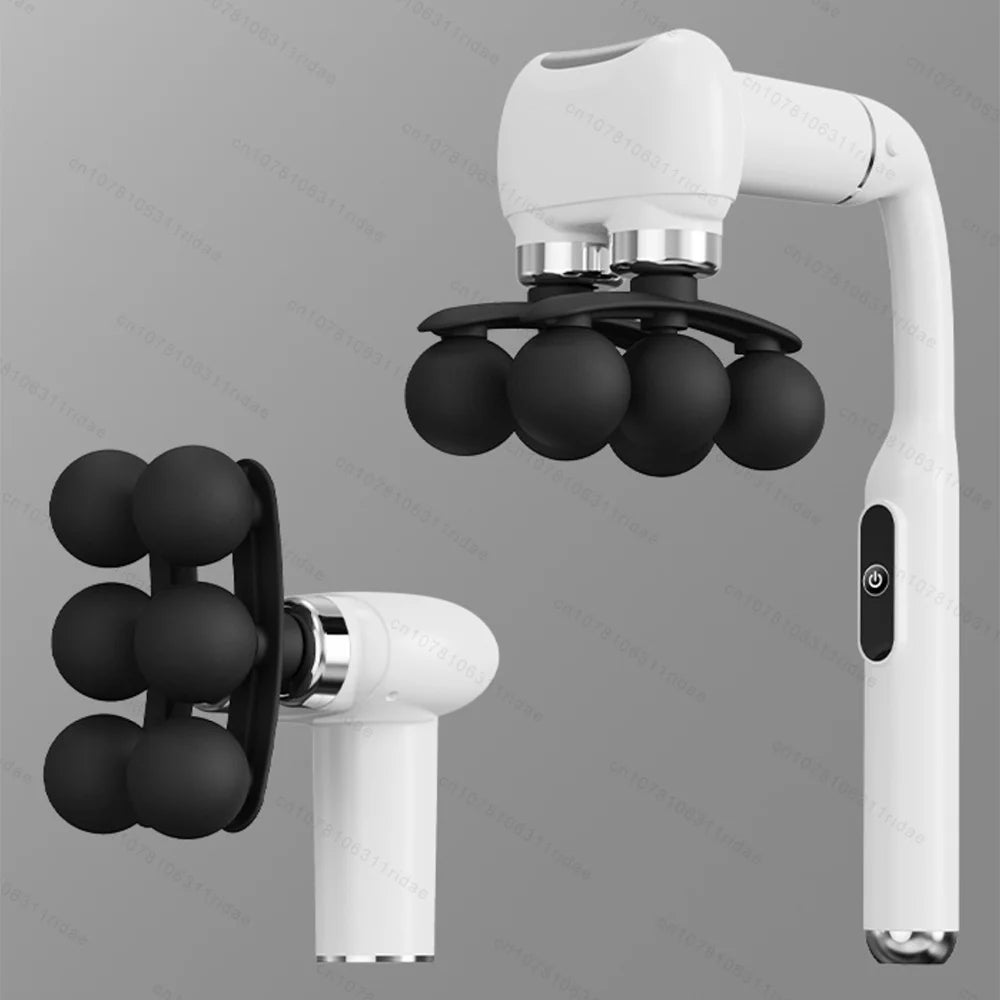 Fascia Gun with Long Handle - Rechargeable Deep Tissue Muscle Massager Fascia Gun White Tidesmit