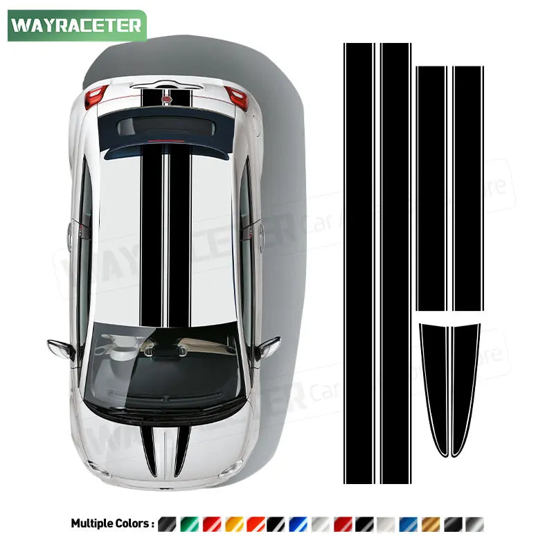Bonnet Stripes Hood Engine Cover Roof Trunk Tail Body Graphcis Vinyl Decal For Fiat 500 Abarth 595 695 500c 500e Accessories