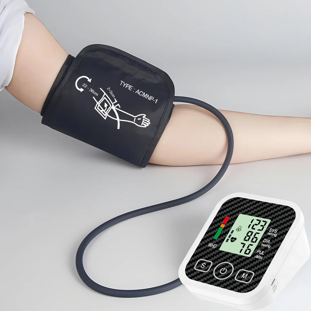 Automatic Digital Upper Arm Blood Pressure Monitor LCD & Cuff Medical Measuring BP & Pulse Rate Blood Pressure Monitors for Home