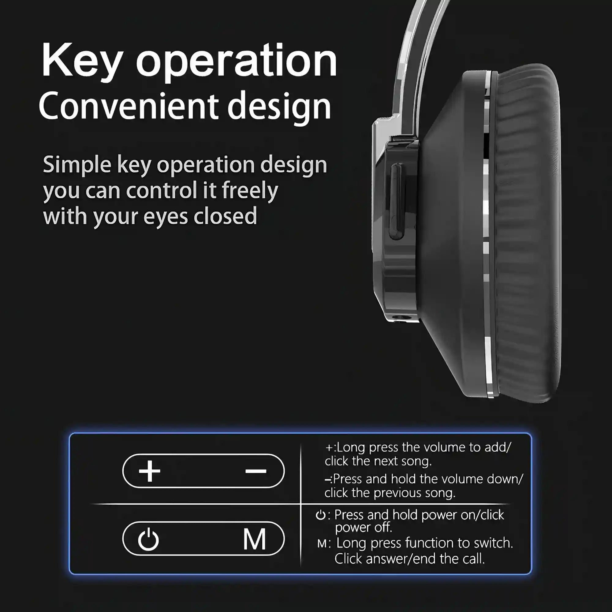Wireless Bluetooth Headband Headphones - Foldable Bass by Tidesmit Tidesmit