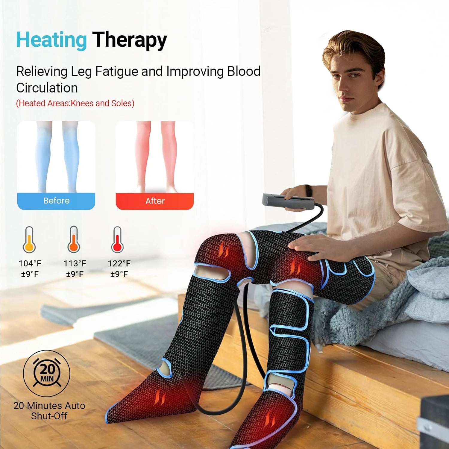 Leg Compression Recovery Boots with Heat Massager for Athlete Recovery Relaxation Treatment Tidesmit