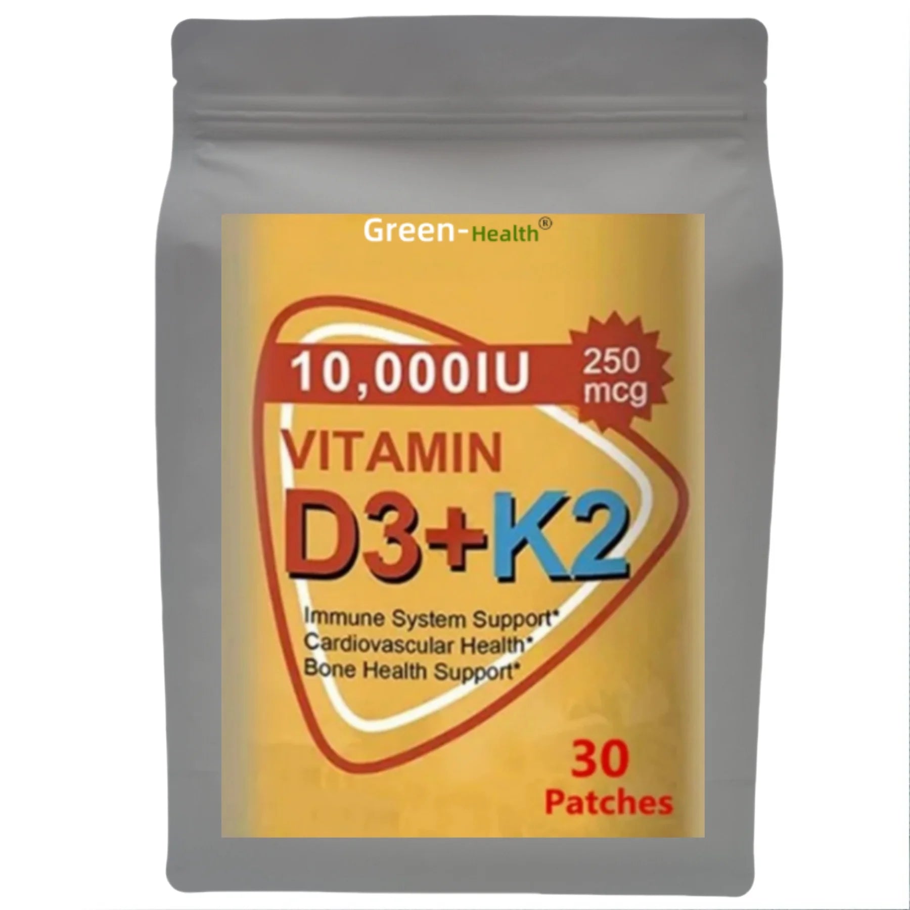 Hot sale Vitamin D3 & K2 Patch 10000 IU - Immune Support, Hair/Skin/Nail Health, Joint/Bone/Cardiovascular Wellness
