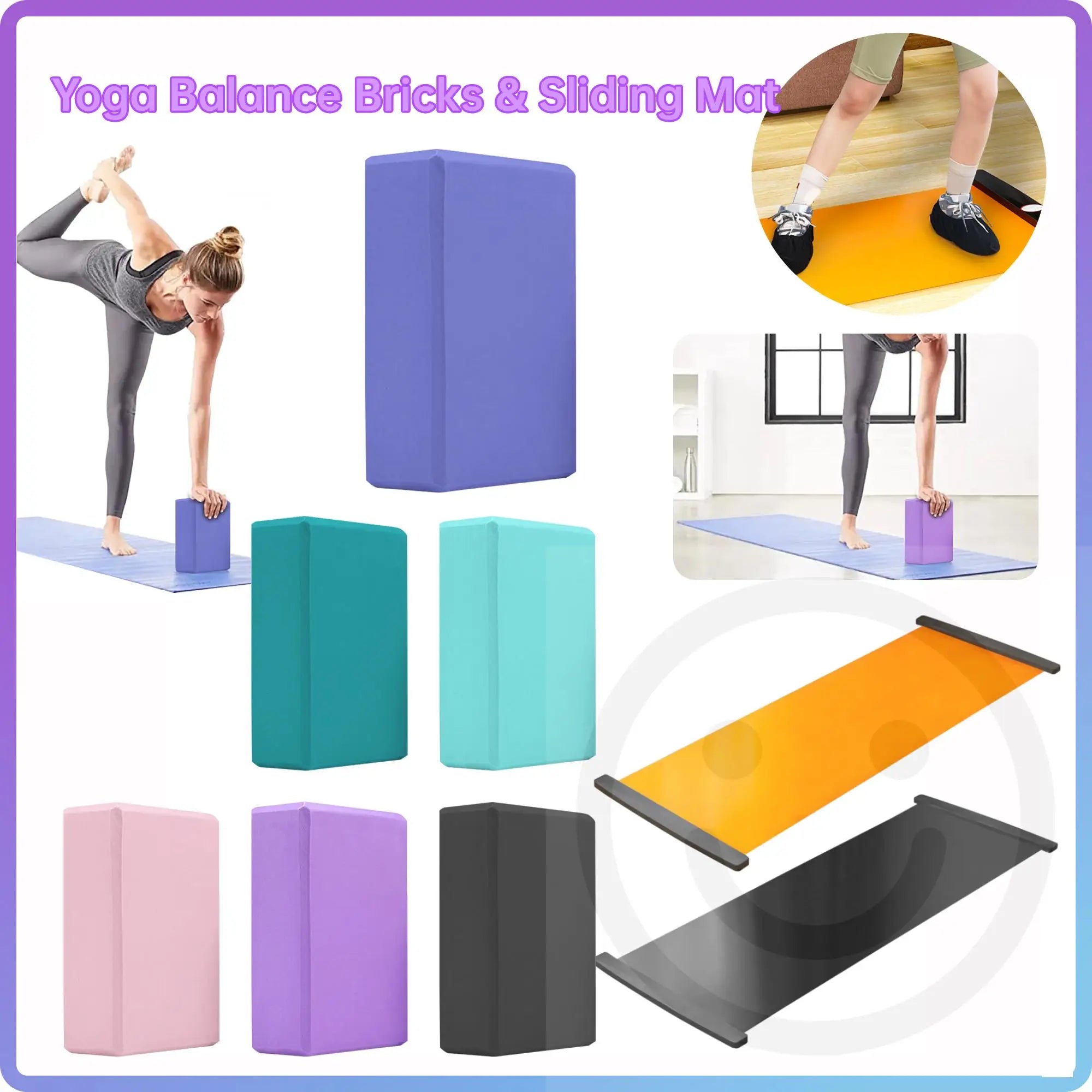 120g High Density Yoga Foam Blocks & Pilates Training Exercise Fitness Sliding Mat Pillow Cushion For Yoga Pilates & Meditation