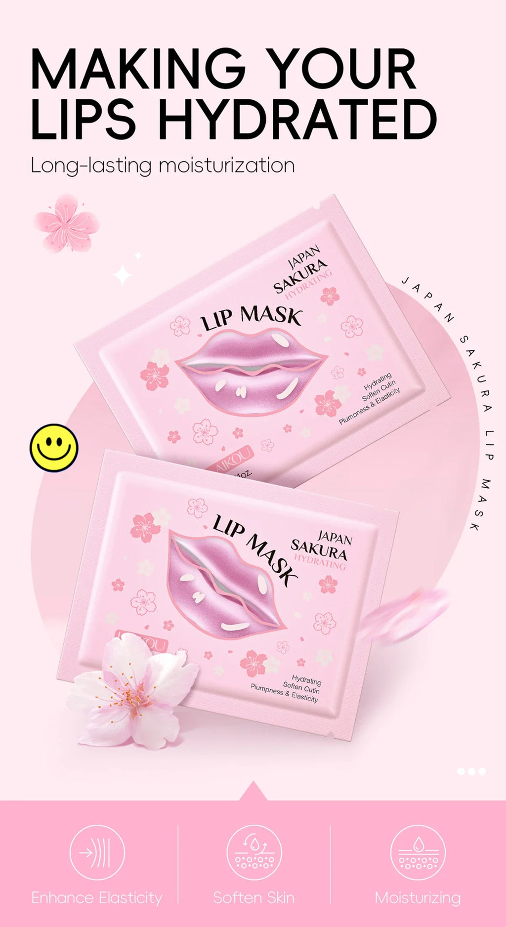 Hydrating Lip Mask Patches - Nourishing Gel Lip Care Treatment (10 Pack) Lip Care Tidesmit