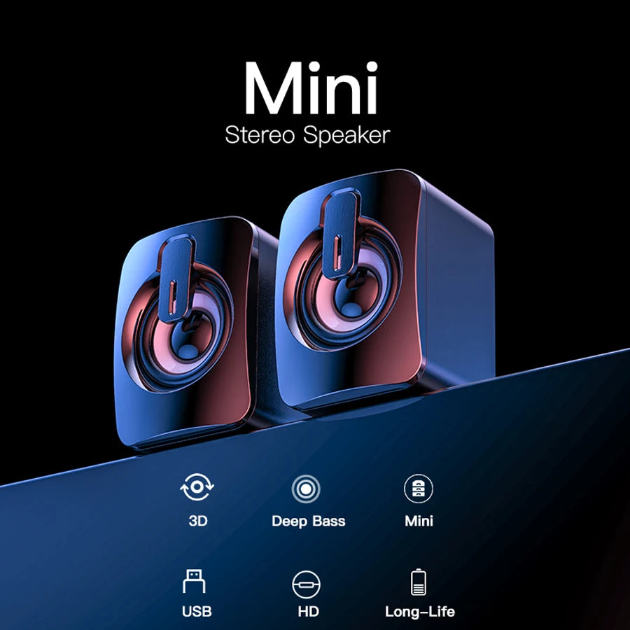 Mini Speaker For Computer PC Laptop Desktop Caixa De Som Sound Box Music Audio System Column Coluna Stereo Set Bocina Acoustics