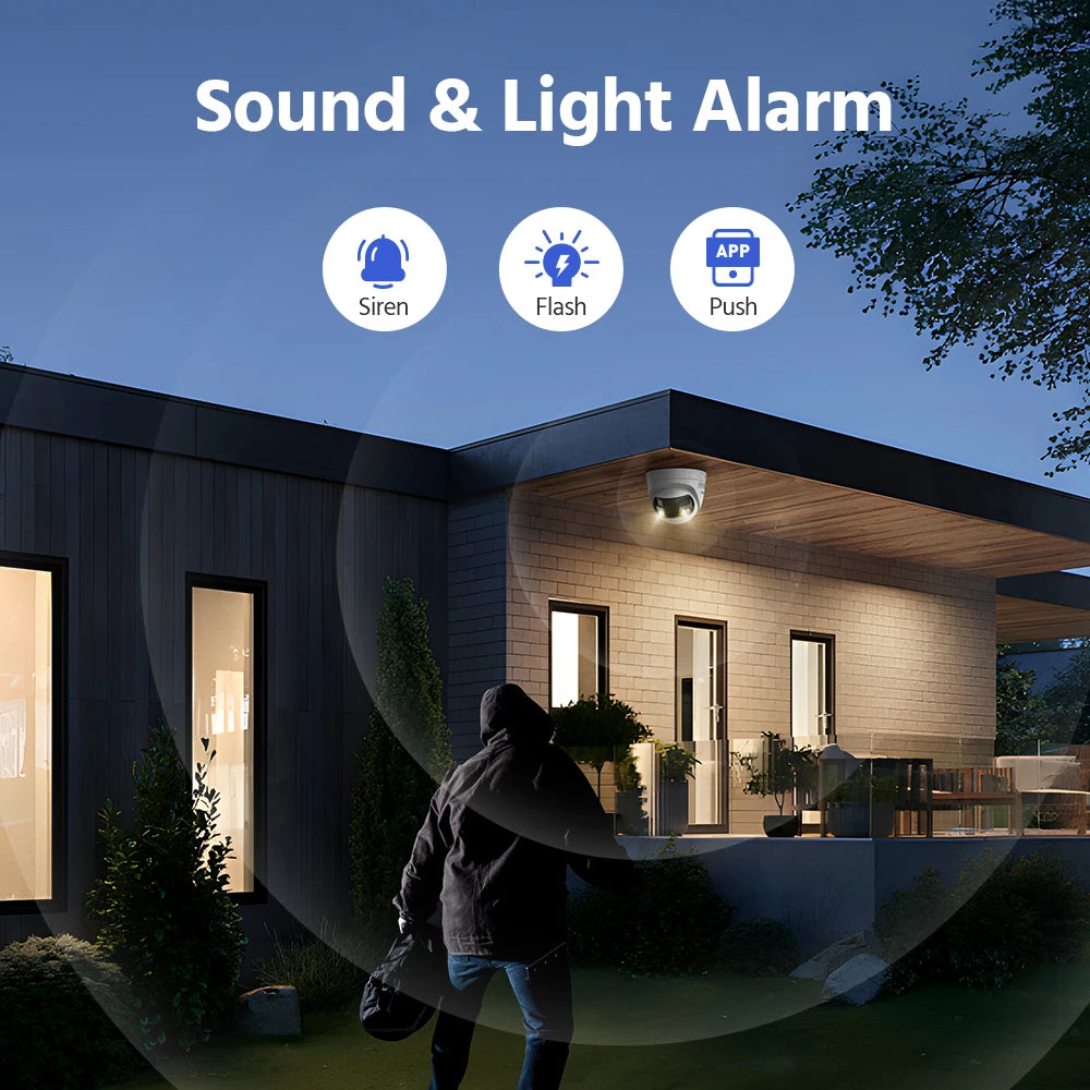 ANNKE FCD800 8MP Security Camera 180°Panoramic Dual Lens Outdoor POE Camera 4K AI Human Detect Two Way Audio IP67 8MP IP Camera