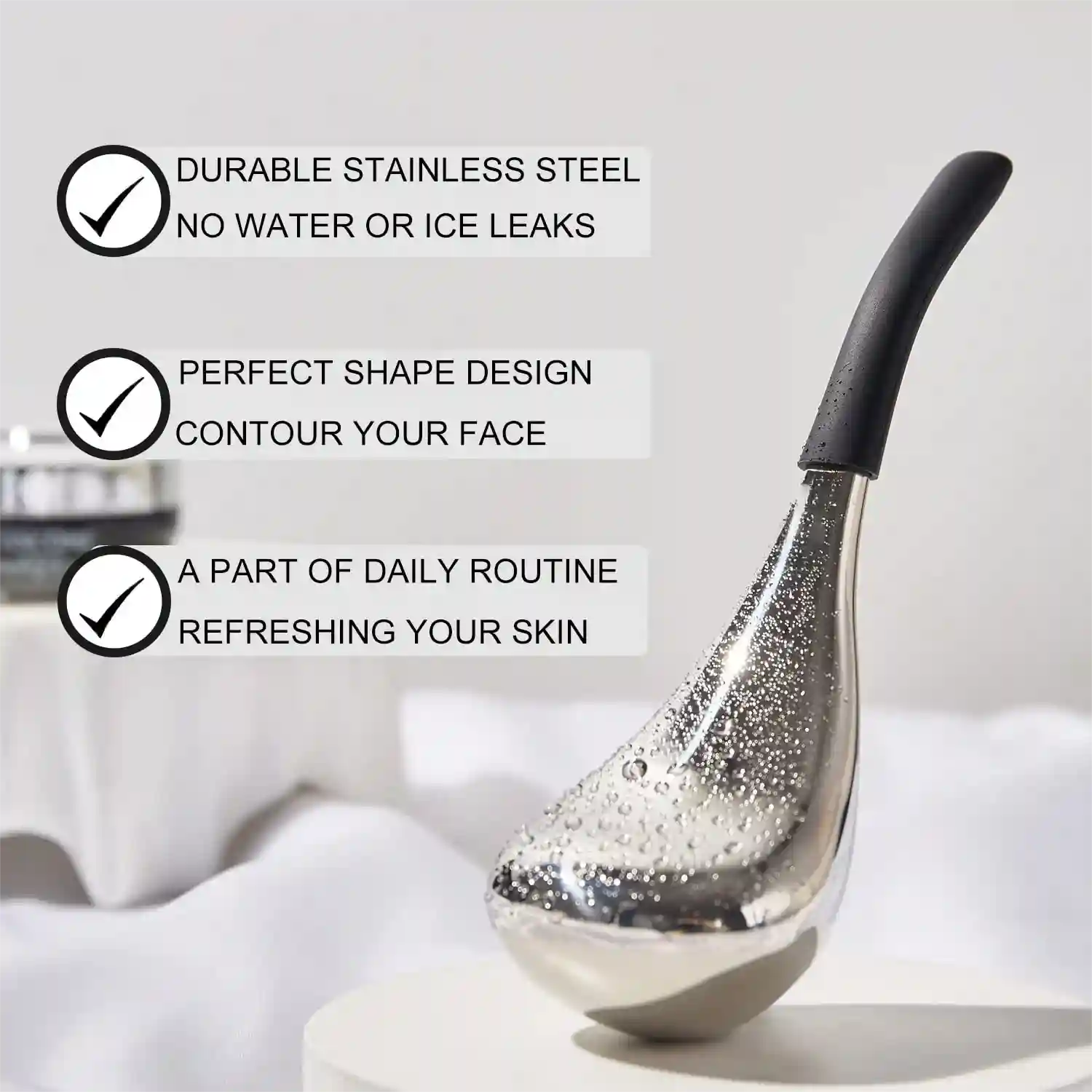 Stainless Steel Ice Globes for Face - Cold Therapy Cryo Sticks Eye Massage Instrument Tidesmit
