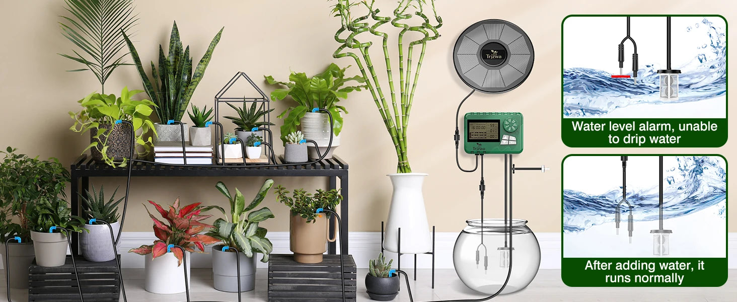 Solar Drip Irrigation Kit for Potted Plants with Smart App Timer Tidesmit