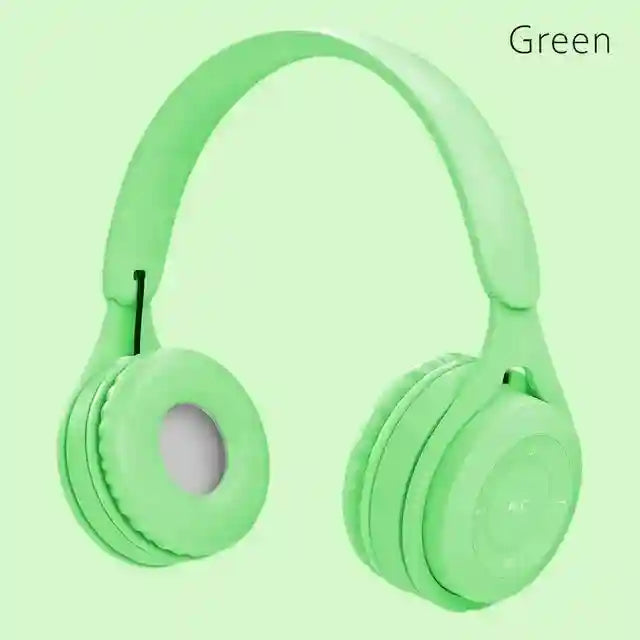 Wireless Headphones Over-Ear Foldable Gaming Headset with Mic green Tidesmit