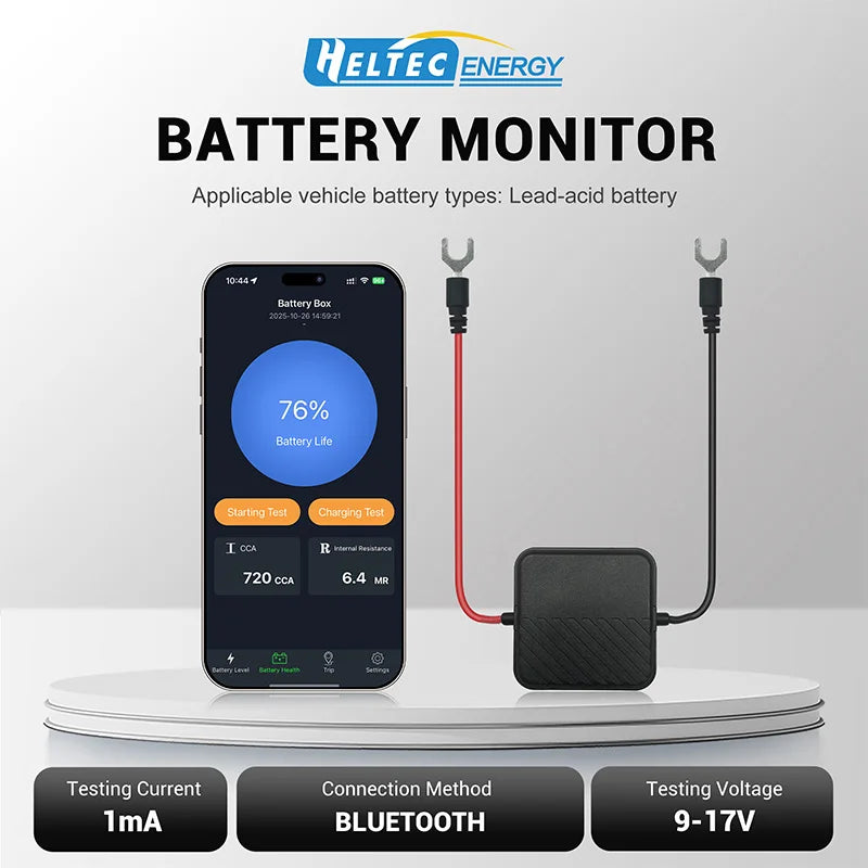 12V Battery Monitor Bluetooth - HT-BM01 Wireless App Tracking HT-BM01 Tidesmit