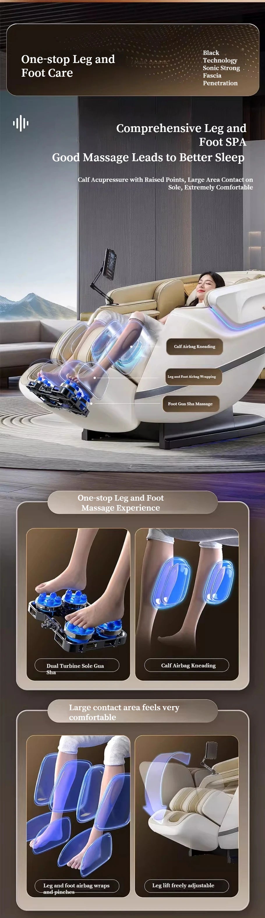 Zero Gravity SL Track Massage Chair with Heat Therapy - Tidesmit Body Shaping Massage Equipment Tidesmit