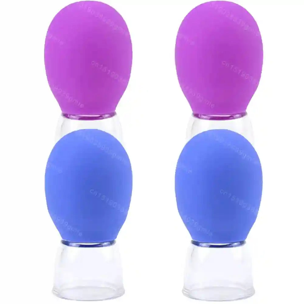 Facial Cupping Set for Eye Lifting - Silicone Vacuum Massage Tool Eye Massage Instrument Rose 2 blue 2 Tidesmit