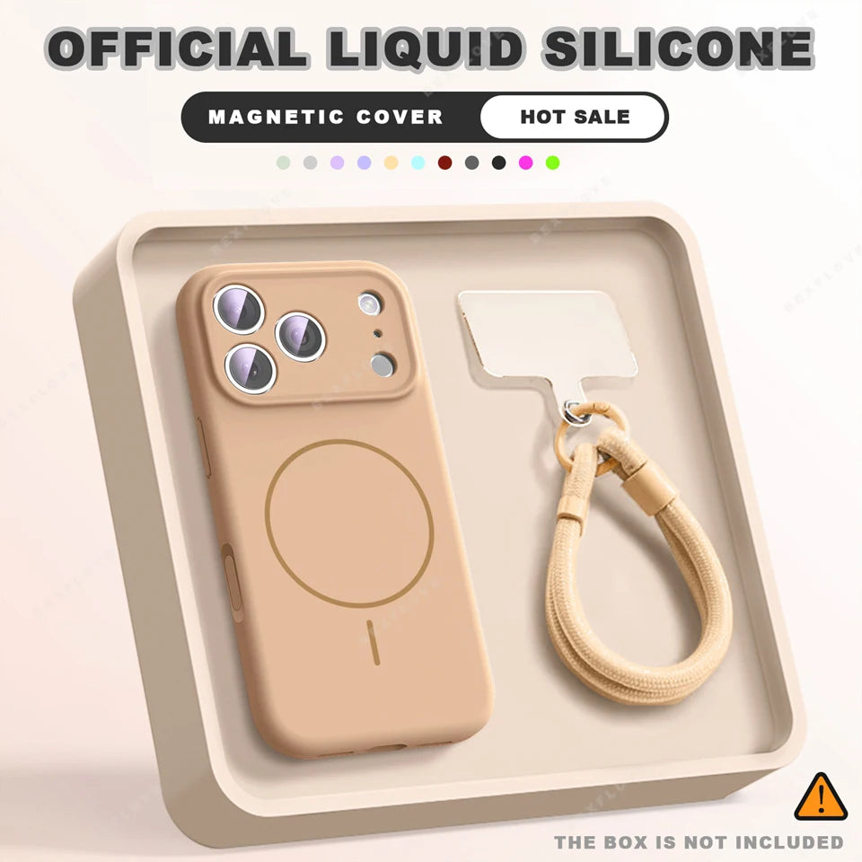 Magnetic iPhone Case with Wrist Strap – Slim Shock-Absorbing Cover Desert Gold Tidesmit