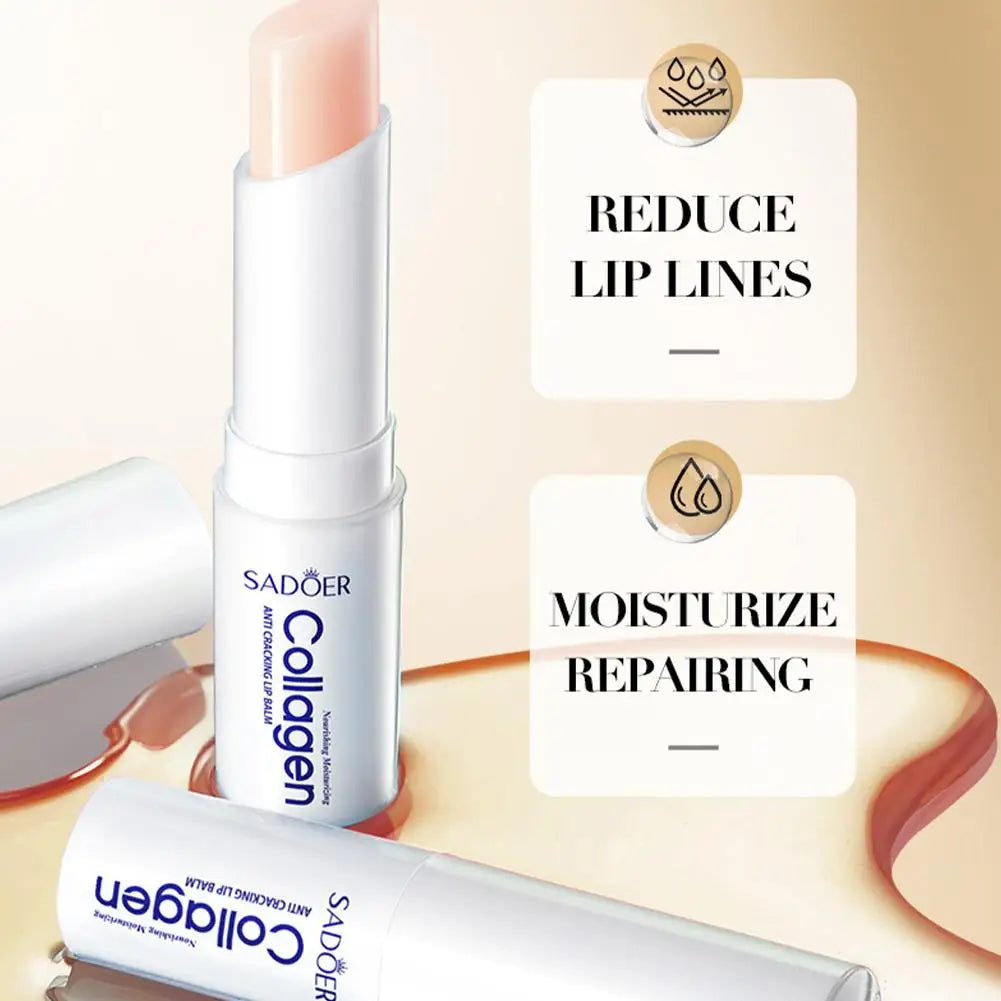 Collagen Lip Balm for Dry Lips - Deep Moisturizing Treatment by Tidesmit Lip Care Tidesmit