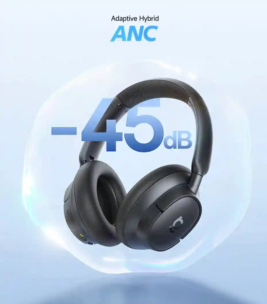 Wireless Noise Cancelling Headphones: 80Hr Battery Over-Ear Audio Tidesmit
