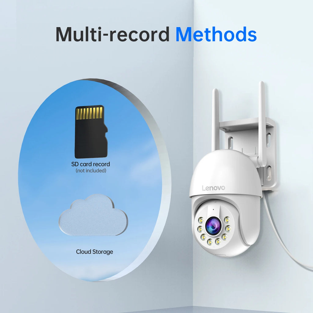 Lenovo 2K HD Smart Wifi PTZ Camera Outdoor Auto Tracking Color Night Vision ONVIF CCTV IP Camera Security Video Surveillance Cam