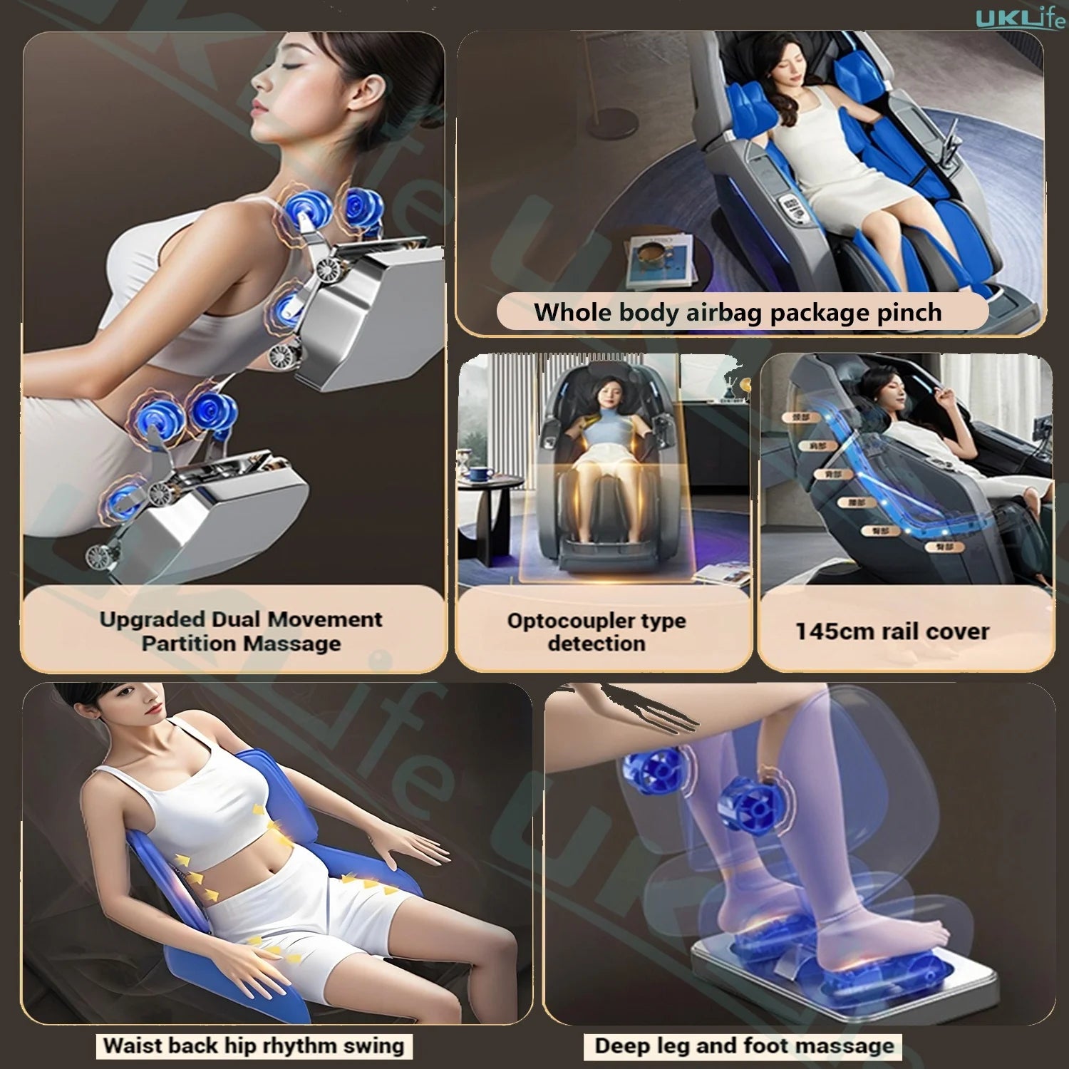 Tidesmit 4D Dual Core Full Body Massage Chair with Zero Gravity Relief Body Shaping Massage Equipment Tidesmit