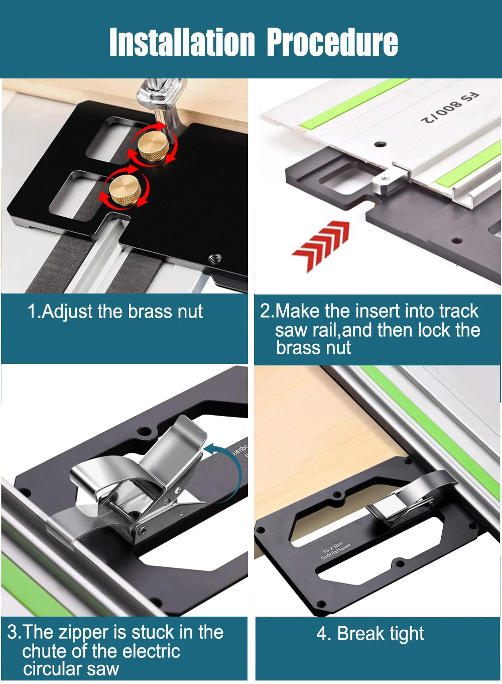 Woodworking Guide Rail Square Right Angle Positioning Plate Match TS55/TS75 Slide Rails Compatible with Festool/Makita/Milwaukee
