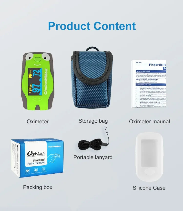 ChoiceMMed Children Finger Pulse Oximeter Blood Oxygen Saturation Monitor Pulse Rate Meter Pulse Oxiometer OLED Oximetro de dedo