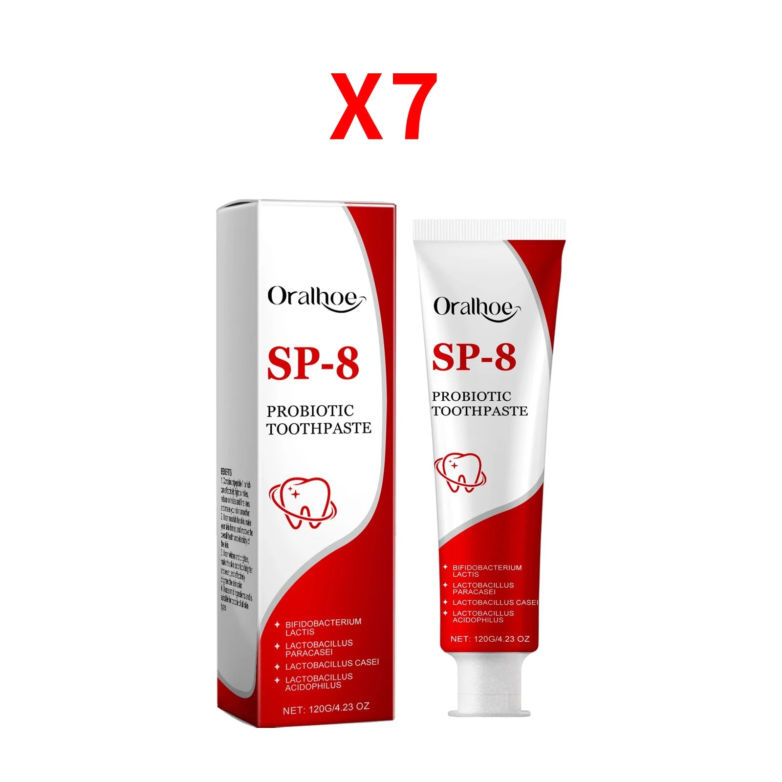 Tidesmit SP-8 probiotic whitening toothpaste for plaque removal, stain reduction, and fresh breath dental care