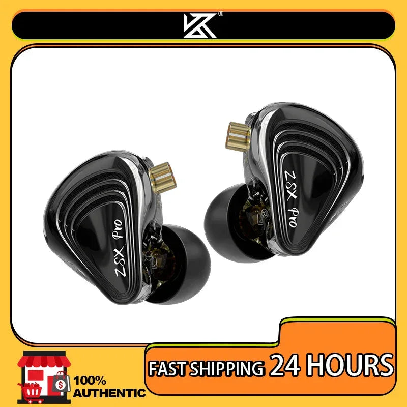 KZ ZSX Pro 6-Driver In-Ear Monitors by Tidesmit - Black Mic ZSX Pro Black Mic Tidesmit