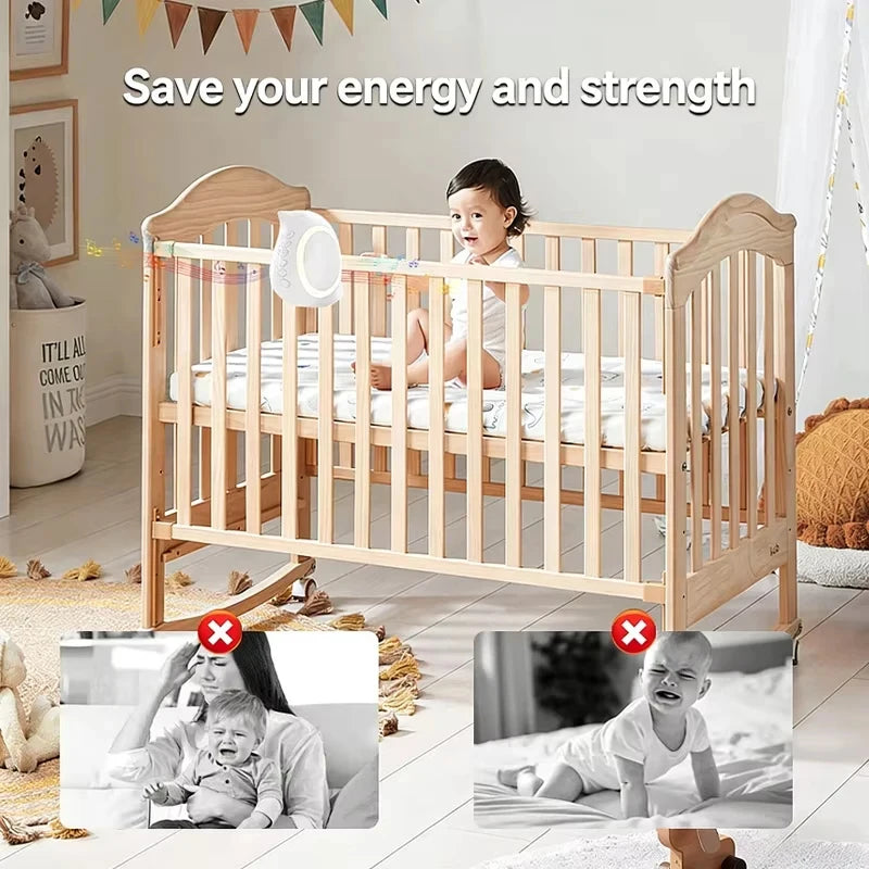 Portable Outdoor Baby Stroller Rocker with White Noise Wireless Bluetooth Sleep Aid Vibrating Soothing Music Night Light