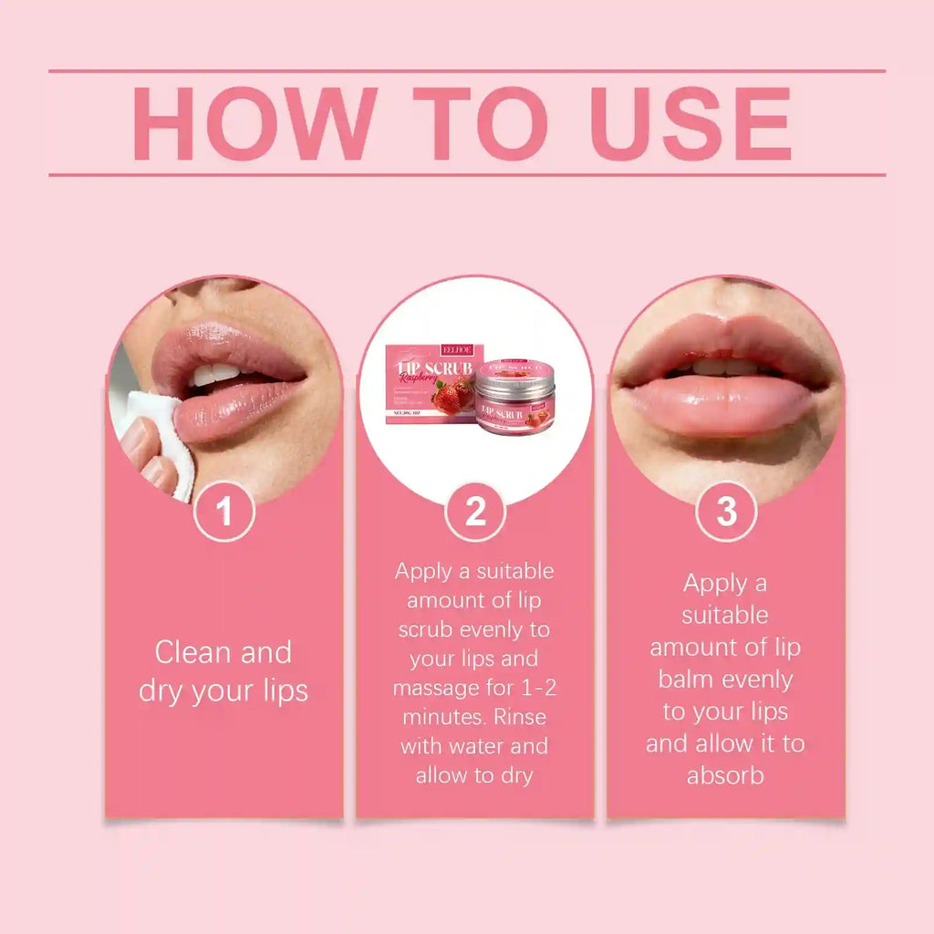 Strawberry Lip Scrub Exfoliating Balm | Moisturizing Lip Care 30g Lip Care Tidesmit