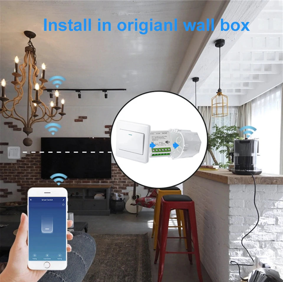 Tidesmit WiFi Smart Switch Mini - 2-Way Breaker for Home Automation Tidesmit