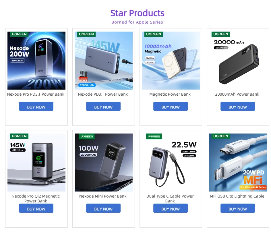 20000mAh Portable Charger - Fast Charging Power Bank for iPhone 16 Tidesmit