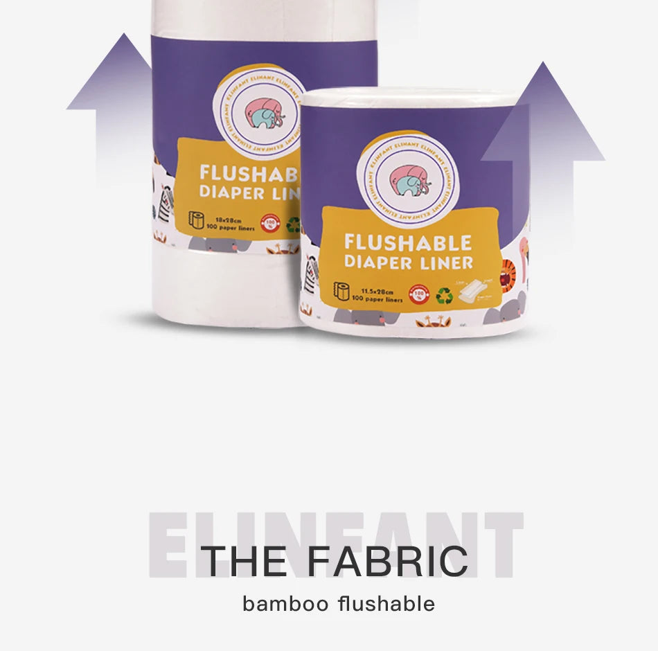 Elinfant 1 roll disposable bamboo flushable baby diaper nappy liner Biodegradable bamboo liner free shipping#SMT007#