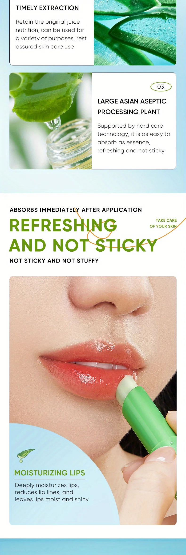 Aloe Lip Balm 3 Pack: Nourishing Lip Care Treatment by Tidesmit Lip Care Tidesmit