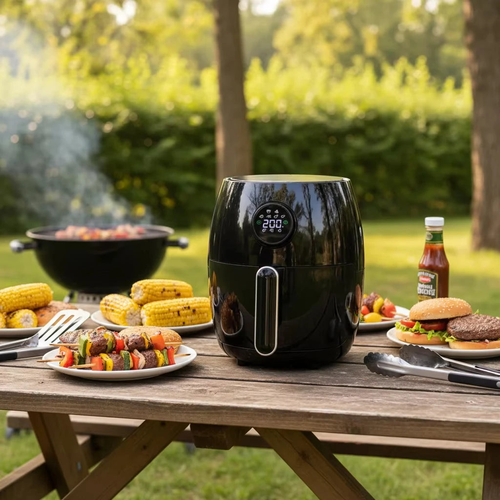 Electric Classic Mechanical Air Fryer 2L Mini Oil Free Baking Energy Saving High Quality Household
