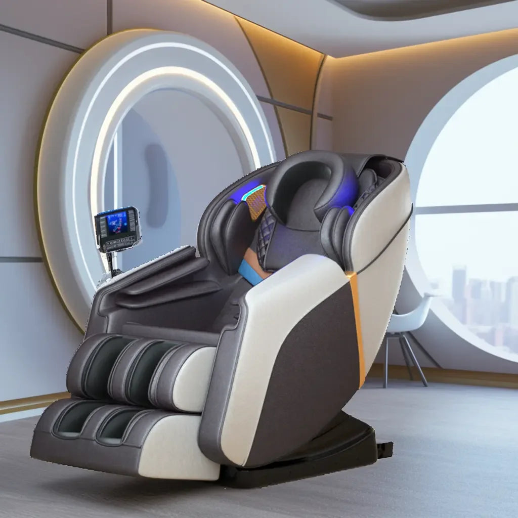 Zero Gravity Massage Chair with Bluetooth - Brown & Gold Full Body Massage Chairs Tidesmit