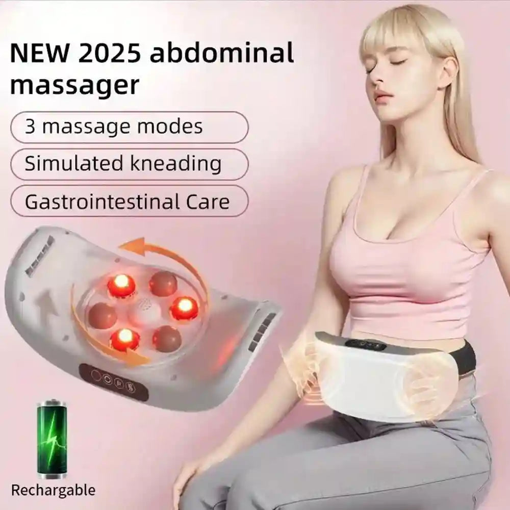 Electric Abdominal Massage Belt with Heat Therapy - Rechargeable Roller Massage Roller Tidesmit