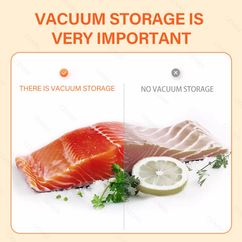 Portable Kitchen Food Saver Vacuum Sealer Machine Household Home Touch Button Cutter Kitchen Electric Vacuum Packaging Machine
