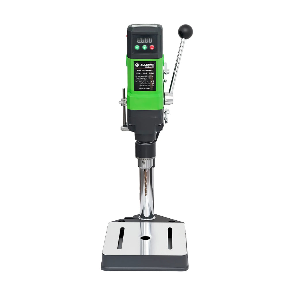 ALLSOME 710W Benchtop Drill Press, 800-3000r/min Variable Speed Drilling Machine,1.5-13mm Chuck
