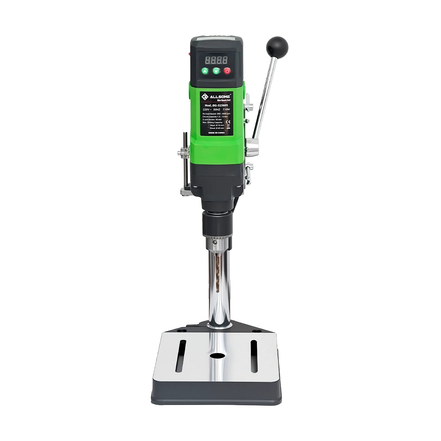 ALLSOME 710W Benchtop Drill Press, 800-3000r/min Variable Speed Drilling Machine,1.5-13mm Chuck