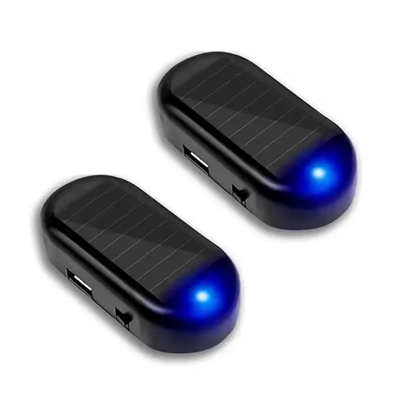 Solar Car Fake Security Light - Wireless LED Anti-Theft Warning System Blue-2Pcs Tidesmit