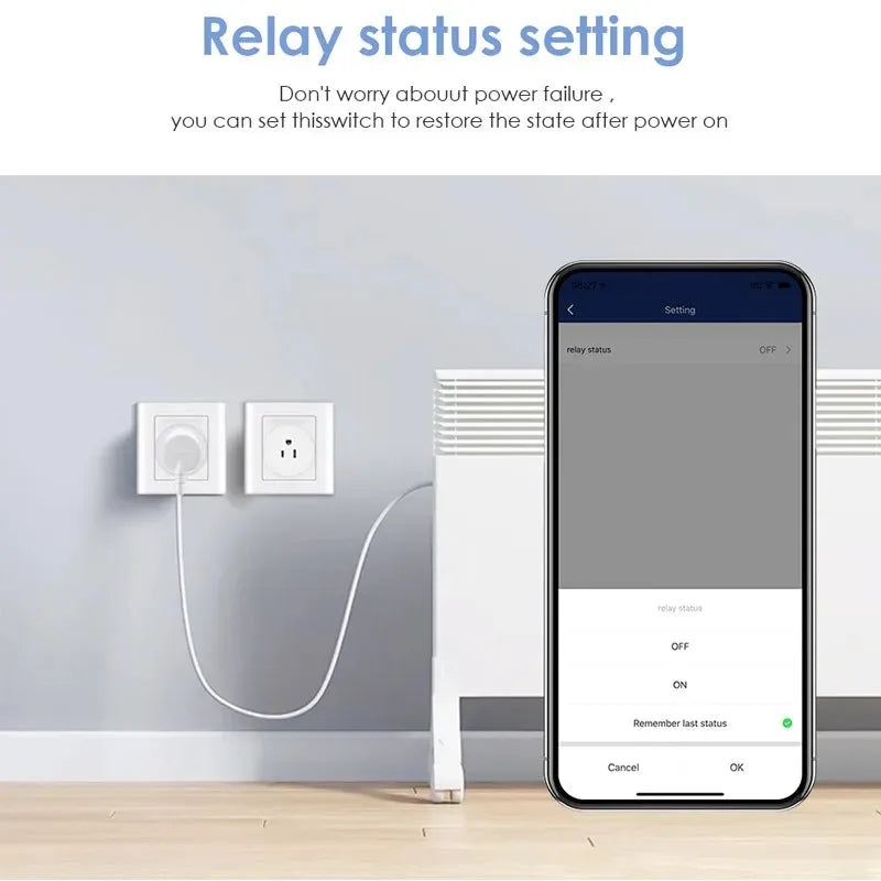 Smart Wifi Plug US Standard with Remote App Control for Alexa and Google Tidesmit