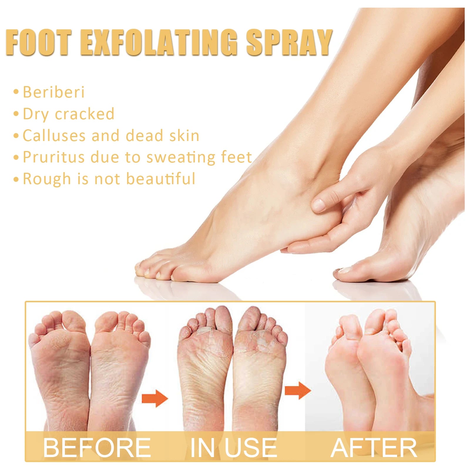 Foot Exfoliating Spray | Professional Callus Remover & Moisture Lock Scrubs Treatments Tidesmit